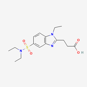 molecular formula C16H23N3O4S B2755882 3-(5-二乙基磺酰氨基-1-乙基-1H-苯并咪唑-2-基)-丙酸 CAS No. 735322-09-5
