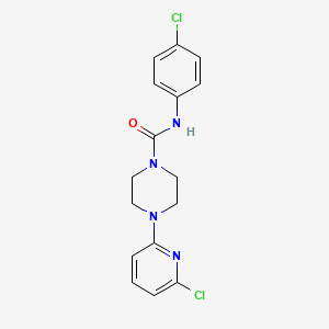 molecular formula C16H16Cl2N4O B2755883 N-(4-chlorophenyl)-4-(6-chloro-2-pyridinyl)tetrahydro-1(2H)-pyrazinecarboxamide CAS No. 339107-26-5