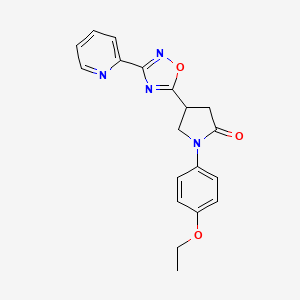 molecular formula C19H18N4O3 B2755887 1-(4-Ethoxyphenyl)-4-(3-(pyridin-2-yl)-1,2,4-oxadiazol-5-yl)pyrrolidin-2-one CAS No. 941961-25-7