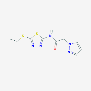 molecular formula C9H11N5OS2 B2755896 N-(5-(乙硫基)-1,3,4-噻二唑-2-基)-2-(1H-吡唑-1-基)乙酰胺 CAS No. 1207051-17-9
