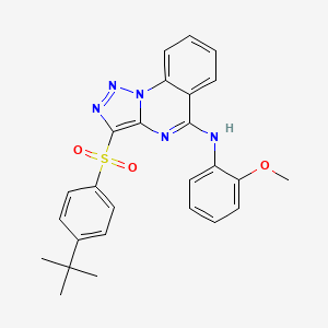 molecular formula C26H25N5O3S B2755898 3-(4-tert-butylphenyl)sulfonyl-N-(2-methoxyphenyl)triazolo[1,5-a]quinazolin-5-amine CAS No. 866848-22-8
