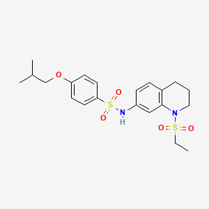 molecular formula C21H28N2O5S2 B2755899 N-(1-(乙基磺酰)-1,2,3,4-四氢喹啉-7-基)-4-异丁氧基苯甲磺酰胺 CAS No. 946327-60-2