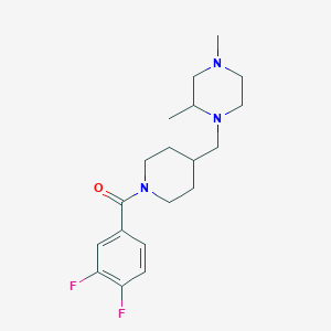 molecular formula C19H27F2N3O B2755902 (3,4-二氟苯基)(4-((2,4-二甲基哌嗪-1-基)甲基)哌啶-1-基)甲酮 CAS No. 1421497-36-0