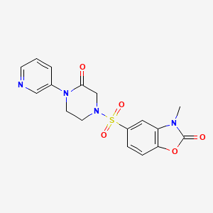 molecular formula C17H16N4O5S B2755907 3-Methyl-5-{[3-oxo-4-(pyridin-3-yl)piperazin-1-yl]sulfonyl}-2,3-dihydro-1,3-benzoxazol-2-one CAS No. 2097888-95-2