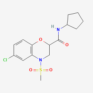 6-chloro-N-cyclopentyl-4-(methylsulfonyl)-3,4-dihydro-2H-1,4-benzoxazine-2-carboxamide