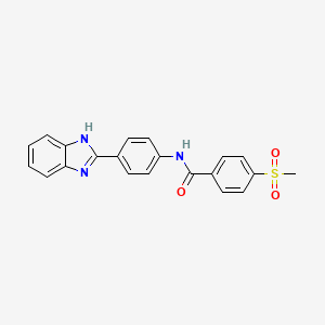 molecular formula C21H17N3O3S B2755910 N-[4-(1H-1,3-benzodiazol-2-yl)phenyl]-4-methanesulfonylbenzamide CAS No. 896343-42-3