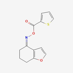 molecular formula C13H11NO3S B2755916 4-{[(2-噻吩基甲酰)氧基]亚胺}-6,7-二氢-1-苯并呋喃 CAS No. 478047-99-3