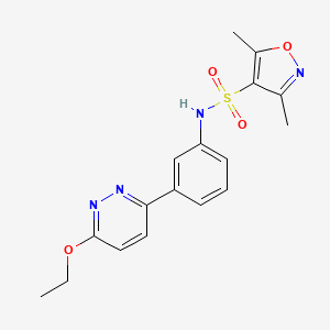 molecular formula C17H18N4O4S B2755921 N-[3-(6-乙氧吡啶-3-基)苯基]-3,5-二甲基-1,2-噁唑-4-磺酰胺 CAS No. 895805-96-6