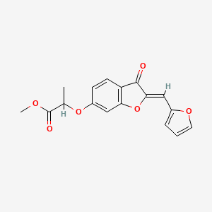 molecular formula C17H14O6 B2755924 methyl 2-[[(2Z)-2-(furan-2-ylmethylidene)-3-oxo-1-benzofuran-6-yl]oxy]propanoate CAS No. 620546-28-3