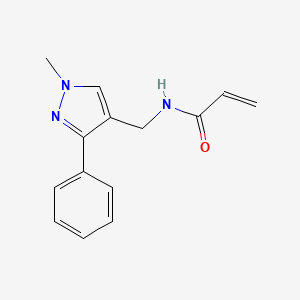 molecular formula C14H15N3O B2755929 N-[(1-Methyl-3-phenylpyrazol-4-yl)methyl]prop-2-enamide CAS No. 2305515-45-9