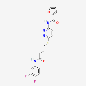 N-(6-((4-((3,4-difluorophenyl)amino)-4-oxobutyl)thio)pyridazin-3-yl)furan-2-carboxamide