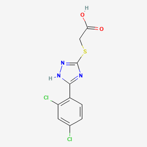 molecular formula C10H7Cl2N3O2S B2755935 [5-(2,4-Dichloro-phenyl)-4H-[1,2,4]triazol-3-ylsulfanyl]-acetic acid CAS No. 18378-68-2