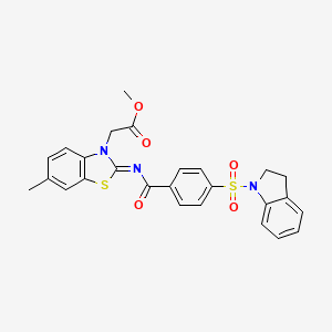 (Z)-methyl 2-(2-((4-(indolin-1-ylsulfonyl)benzoyl)imino)-6-methylbenzo[d]thiazol-3(2H)-yl)acetate