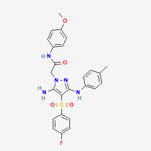 2-(5-amino-4-((4-fluorophenyl)sulfonyl)-3-(p-tolylamino)-1H-pyrazol-1-yl)-N-(4-methoxyphenyl)acetamide
