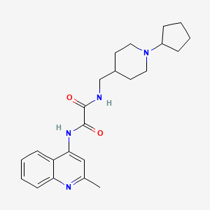 molecular formula C23H30N4O2 B2755952 N1-((1-cyclopentylpiperidin-4-yl)methyl)-N2-(2-methylquinolin-4-yl)oxalamide CAS No. 952976-63-5