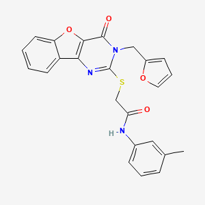 molecular formula C24H19N3O4S B2755955 2-{[3-(2-呋喃甲基)-4-氧代-3,4-二氢[1]苯并噻嘧啶-2-基]硫基}-N-(3-甲基苯基)乙酰胺 CAS No. 902903-85-9