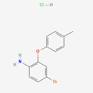 molecular formula C13H13BrClNO B2755962 4-Bromo-2-(4-methylphenoxy)aniline hydrochloride CAS No. 1989671-34-2