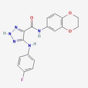 N-(2,3-dihydro-1,4-benzodioxin-6-yl)-5-[(4-fluorophenyl)amino]-1H-1,2,3-triazole-4-carboxamide