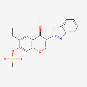 3-(1,3-benzothiazol-2-yl)-6-ethyl-4-oxo-4H-chromen-7-yl methanesulfonate