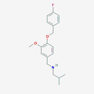 molecular formula C19H24FNO2 B275598 N-{4-[(4-fluorobenzyl)oxy]-3-methoxybenzyl}-N-isobutylamine 