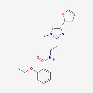 molecular formula C19H21N3O3 B2755988 2-乙氧基-N-(2-(4-(呋喃-2-基)-1-甲基-1H-咪唑-2-基)乙基)苯甲酰胺 CAS No. 1421512-31-3
