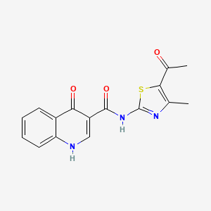 molecular formula C16H13N3O3S B2755990 N-[(2Z)-5-乙酰-4-甲基-1,3-噻唑-2(3H)-基亚甲基]-4-羟基喹啉-3-甲酰胺 CAS No. 946204-04-2