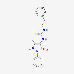 3-(1,5-dimethyl-3-oxo-2-phenyl-2,3-dihydro-1H-pyrazol-4-yl)-1-(2-phenylethyl)thiourea