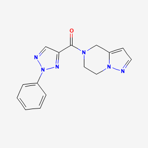 molecular formula C15H14N6O B2755995 (6,7-dihydropyrazolo[1,5-a]pyrazin-5(4H)-yl)(2-phenyl-2H-1,2,3-triazol-4-yl)methanone CAS No. 2034544-19-7