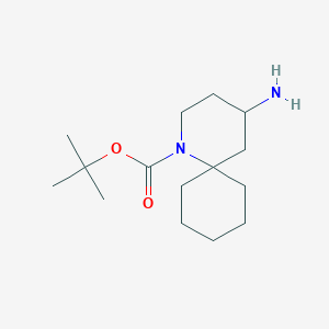 molecular formula C15H28N2O2 B2755999 叔丁基-4-氨基-1-氮杂螺[5.5]十一烷-1-羧酸叔丁酯 CAS No. 929971-83-5