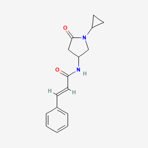 molecular formula C16H18N2O2 B2756002 N-(1-cyclopropyl-5-oxopyrrolidin-3-yl)cinnamamide CAS No. 1396889-81-8