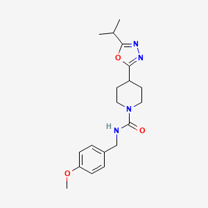 4-(5-isopropyl-1,3,4-oxadiazol-2-yl)-N-(4-methoxybenzyl)piperidine-1-carboxamide