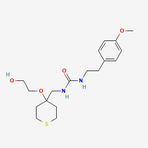 molecular formula C18H28N2O4S B2756017 1-((4-(2-羟基乙氧基)四氢-2H-硫杂环戊烷-4-基)甲基)-3-(4-甲氧基苯乙基)脲 CAS No. 2177365-75-0