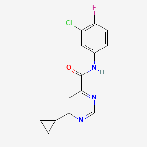 N-(3-Chloro-4-fluorophenyl)-6-cyclopropylpyrimidine-4-carboxamide