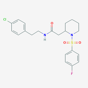 N-(4-chlorophenethyl)-2-(1-((4-fluorophenyl)sulfonyl)piperidin-2-yl)acetamide