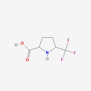 molecular formula C6H8F3NO2 B2756025 5-(Trifluoromethyl)pyrrolidine-2-carboxylic acid CAS No. 1258639-38-1
