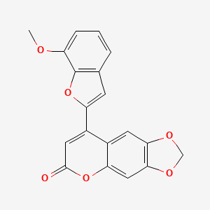molecular formula C19H12O6 B2756029 8-(7-methoxy-1-benzofuran-2-yl)-6H-[1,3]dioxolo[4,5-g]chromen-6-one CAS No. 637753-36-7