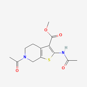 molecular formula C13H16N2O4S B2756030 methyl 2-acetamido-6-acetyl-5,7-dihydro-4H-thieno[2,3-c]pyridine-3-carboxylate CAS No. 887893-04-1