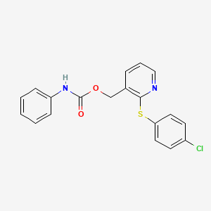 molecular formula C19H15ClN2O2S B2756031 {2-[(4-chlorophenyl)sulfanyl]-3-pyridinyl}methyl N-phenylcarbamate CAS No. 339278-46-5