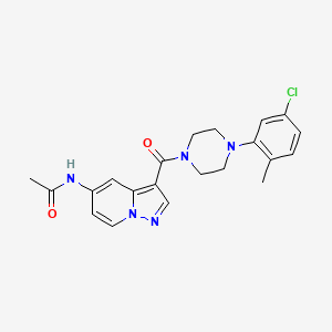 N-(3-(4-(5-chloro-2-methylphenyl)piperazine-1-carbonyl)pyrazolo[1,5-a]pyridin-5-yl)acetamide