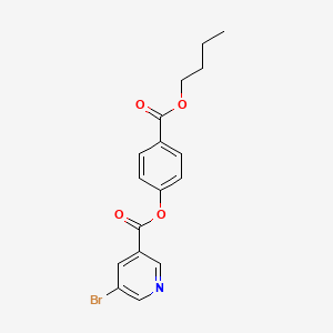 molecular formula C17H16BrNO4 B2756035 4-(丁氧羰基)苯基 5-溴烟酸酯 CAS No. 313555-23-6