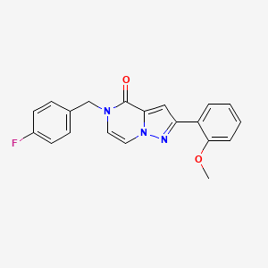 molecular formula C20H16FN3O2 B2756036 5-(4-fluorobenzyl)-2-(2-methoxyphenyl)pyrazolo[1,5-a]pyrazin-4(5H)-one CAS No. 1358485-00-3