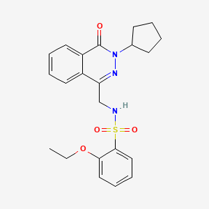 molecular formula C22H25N3O4S B2756049 N-((3-环戊基-4-氧代-3,4-二氢喹唑-1-基)甲基)-2-乙氧基苯磺酰胺 CAS No. 1448051-69-1