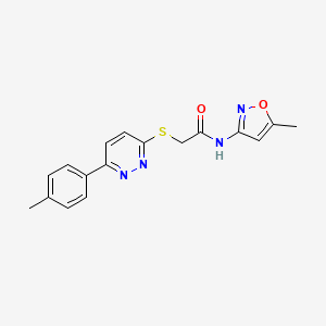 molecular formula C17H16N4O2S B2756054 N-(5-methyl-3-isoxazolyl)-2-[[6-(4-methylphenyl)-3-pyridazinyl]thio]acetamide CAS No. 872689-37-7