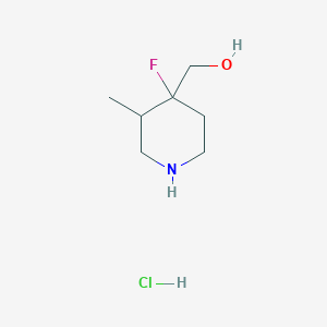 molecular formula C7H15ClFNO B2756059 (4-Fluoro-3-methylpiperidin-4-yl)methanol;hydrochloride CAS No. 2408969-09-3
