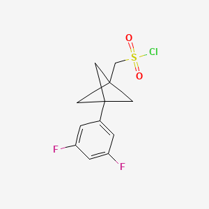 molecular formula C12H11ClF2O2S B2756067 [3-(3,5-Difluorophenyl)-1-bicyclo[1.1.1]pentanyl]methanesulfonyl chloride CAS No. 2287312-56-3