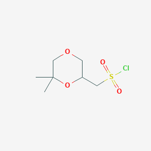 molecular formula C7H13ClO4S B2756077 (6,6-Dimethyl-1,4-dioxan-2-yl)methanesulfonyl chloride CAS No. 2138584-95-7