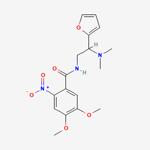 molecular formula C17H21N3O6 B2756078 N-(2-(dimethylamino)-2-(furan-2-yl)ethyl)-4,5-dimethoxy-2-nitrobenzamide CAS No. 899975-15-6