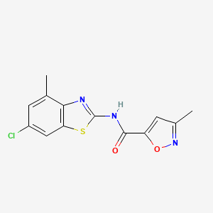molecular formula C13H10ClN3O2S B2756085 N-(6-chloro-4-methylbenzo[d]thiazol-2-yl)-3-methylisoxazole-5-carboxamide CAS No. 946319-29-5