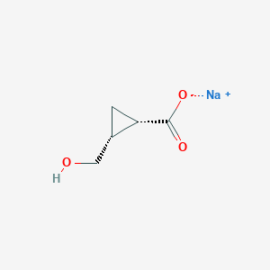 molecular formula C5H7NaO3 B2756087 Sodium;(1S,2R)-2-(hydroxymethyl)cyclopropane-1-carboxylate CAS No. 121960-87-0