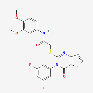 2-{[3-(3,5-difluorophenyl)-4-oxo-3,4-dihydrothieno[3,2-d]pyrimidin-2-yl]sulfanyl}-N-(3,4-dimethoxyphenyl)acetamide